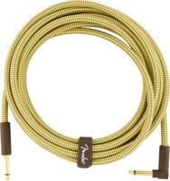 Fender Deluxe Cables instrumentkabel 4.5m geel tweed recht+haaks - thumbnail
