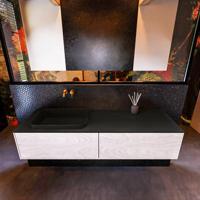 Badkamermeubelset Mondiaz Erin 150 cm met 2 Lades met RIDGE Wastafel Links Urban Zonder Kraangaten Greeploos Mat Underlayment - thumbnail