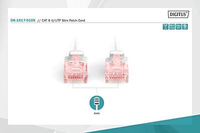 Digitus DK-1617-010S RJ45 Netwerkkabel, patchkabel CAT 6 U/UTP 1.00 m Grijs Halogeenvrij, Vlambestendig, Flexibel, Onafgeschermd 1 stuk(s)
