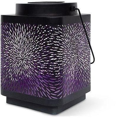Lantaarn op zonne-energie - GARDEN ID Attract - Paars 11 x 11 h15 cm - 6 tot 8 uur autonomie - Mobiel - Aan/uit knop.