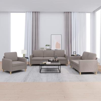 3-delige Loungeset met kussens stof taupe