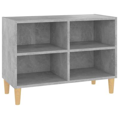 Tv-meubel met massief houten poten 69,5x30x50 cm betongrijs