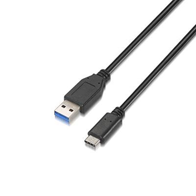 AISENS A107-0060 USB 3.1 kabel (10 Gbit/s, 3 A, 1 m, voor mobiele telefoon en tablet), zwart