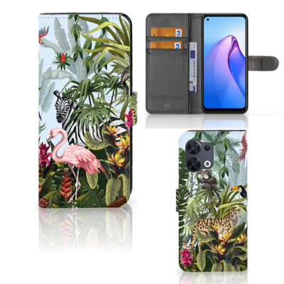 Telefoonhoesje | Met pasjeshouder | voor OPPO Reno8 Jungle