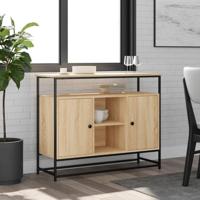 Dressoir 100x35x80 cm bewerkt hout sonoma eikenkleurig - thumbnail