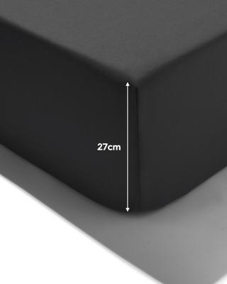HEMA Hoeslaken 180x200cm zacht katoen donkergrijs (donkergrijs)