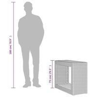 Tuinbijzettafel met houten blad 100x40x75 cm poly rattan beige - thumbnail