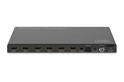 Digitus DS-55345 HDMI-switch 4 + 2 poorten LED-weergave, Met afstandsbediening, Ultra HD-geschikt, Met metalen behuizing, Individueel schakelbaar, Met Digitus DS-55345 HDMI-switch 4 + 2 poorten LED-weergave, Met afstandsbediening, Ultra HD-geschikt, Met metalen behuizing, Individueel schakelbaar, Met