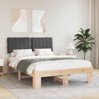 Bedframe met Gevoerd Hoofdgedeelte Donkergrijs 140 x 190 cm - thumbnail