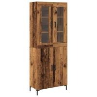 Hoge kast 2 pcs Oud hout 69,5 x 34 x 180 cm Bewerkt hout - thumbnail