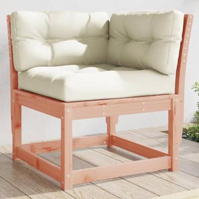 Tuinhoekbank met kussens 73x73x78 cm massief douglashout