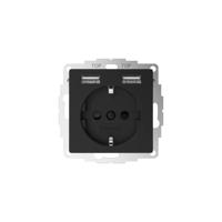 2USB 2U-449634 Inbouwdoos Zwart (mat) - thumbnail