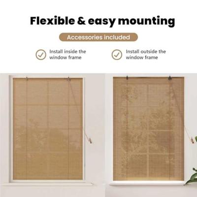 VidaXL Rolgordijn met gordijnen bruin 100 x 220 cm bamboe