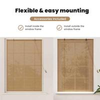 VidaXL Rolgordijn met gordijnen bruin 100 x 220 cm bamboe - thumbnail