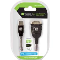 Techly IDATA USB-SER-2T seriële kabel Transparant 0,45 m USB Type-A DB-9 - thumbnail