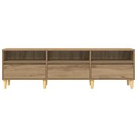 TV-kast artisanaal eikenkleurig 150 x 30 x 45 cm Bewerkt hout - thumbnail