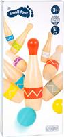 Small Foot - houten kegelspel met zigzag patroon, 11dlg. - thumbnail