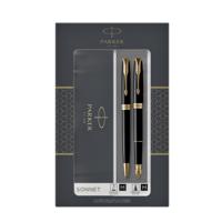 Balpen en vulpen Parker Sonnet black lacquer GT medium 2 stuks - thumbnail
