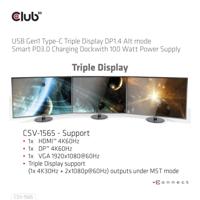 club3D 4K ChargingDock USB-C USB-C dockingstation Geschikt voor merk (dockingstation): Club 3D USB-C Power Delivery - thumbnail