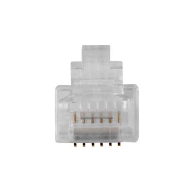 ACT TD106R RJ12 Modulaire Connector | Ronde kabel | Soepele Aders | 25 stuks