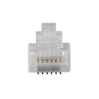 ACT TD106R RJ12 Modulaire Connector | Ronde kabel | Soepele Aders | 25 stuks - thumbnail