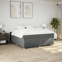 Boxspring met matras stof donkergrijs 200x200 cm - thumbnail