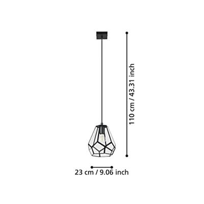 Eglo HanglampMardyke zwart met glas - 43643