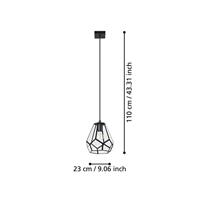 Eglo HanglampMardyke zwart met glas - 43643 - thumbnail