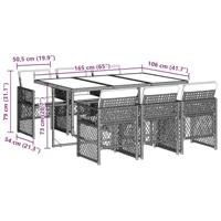 7-delige Tuinset met kussens poly rattan beige - thumbnail