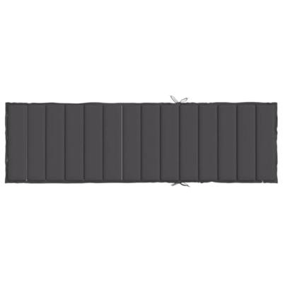 VidaXL Ligbedkussen 200x50x4 cm stof gemêleerd antracietkleurig