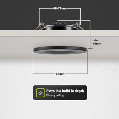 Set van 6 Venezia LED inbouwspots - 6 Watt 650 lumen - 2700K warm wit - Dimbaar - Rond - IP65 waterdicht - Zwart - Voor binnen, buiten en badkamer Set van 6 Venezia LED inbouwspots - 6 Watt 650 lumen - 2700K warm wit - Dimbaar - Rond - IP65 waterdicht - Zwart - Voor binnen, buiten en badkamer