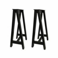 Vloerschagen Metaal 2 stuks 40x30x74 cm Zwart - thumbnail