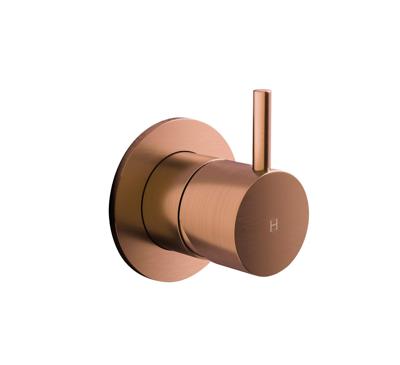 Inbouw Stopkraan Hotbath Cobber 1-hendel Geborsteld Koper (Warm) Living Colours