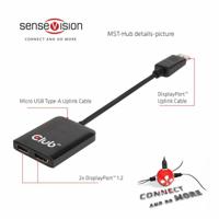 Club 3D CSV-6200 Multi Stream Transport Hub DisplayPort 1.2 zwart - thumbnail