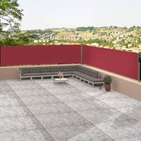 VidaXL Windscherm uittrekbaar 117x1200 cm rood - thumbnail