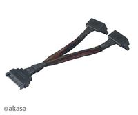 SATA Power Splitter 15 Pin SATA mannelijke naar 2 x SATA rechte hoek connectoren - thumbnail