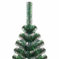 VidaXL Kunstmatig voorverlicht kerstboom groen 150 cm pvc en metaal - thumbnail