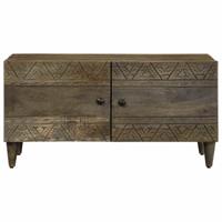 Salontafel 80x50x40 cm massief mangohout lichtgrijs - thumbnail