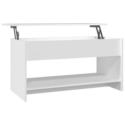 Salontafel 102x50x52,5 cm bewerkt hout wit