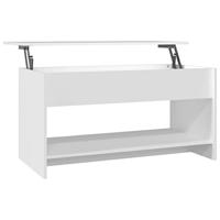 Salontafel 102x50x52,5 cm bewerkt hout wit - thumbnail