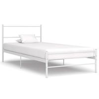 Bedframe metaal wit 90x200 cm - thumbnail