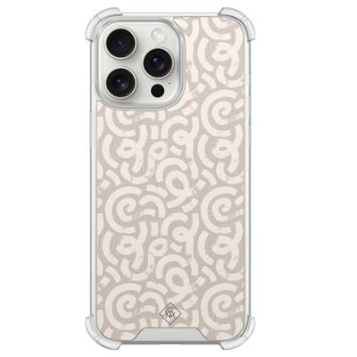 iPhone 15 Pro Max shockproof hoesje - Ivory abstraction iPhone 15 Pro Max shockproof hoesje - Ivory abstraction