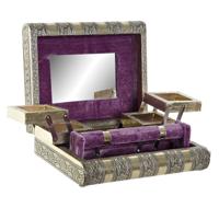 Aluminium sieradendoos/sieradenkist met lades 22,5 cm   - - thumbnail