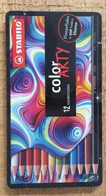 STABILO color, kleurpotlood, ARTY metalen etui met 12 kleuren