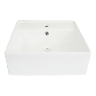 Wastafel Wiesbaden Larx 46 cm Vierkant Glans Wit