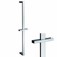 Chroom messing glijstang met glijstuk vierkant 700mm - thumbnail