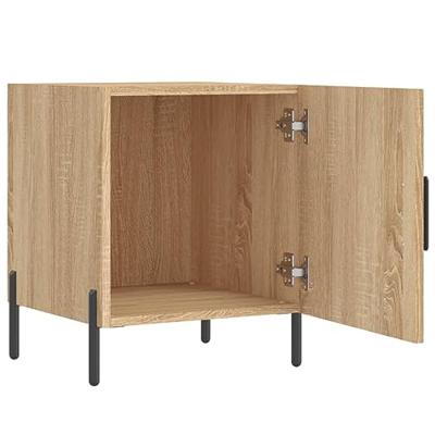 Nachtkastjes 2 st 40x40x50 cm bewerkt hout sonoma eikenkleurig