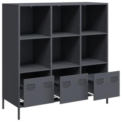Hoge kast 101,5x39x103,5 cm staal antracietkleurig