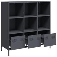 Hoge kast 101,5x39x103,5 cm staal antracietkleurig - thumbnail