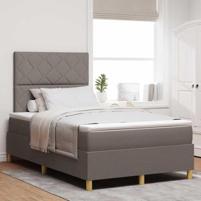 Boxspring bed met hoofdeinde Taupe 120 x 200 cm Stof